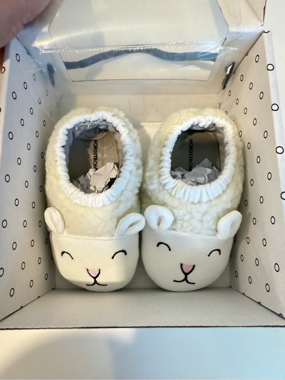 Nordstrom Plush Lamb Baby Slippers